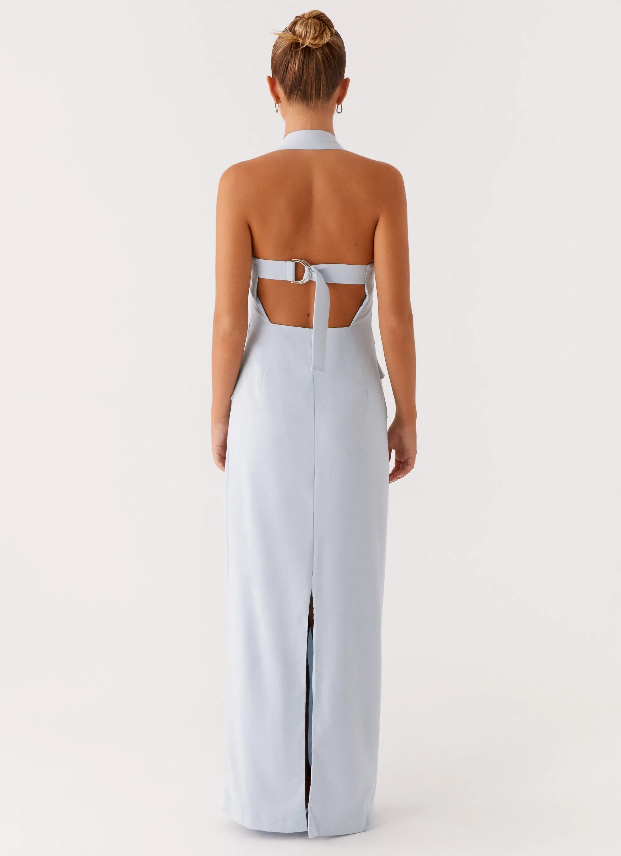 Cozy Vibe Subtle Finish Rumour Has it Maxi Dress - Blue