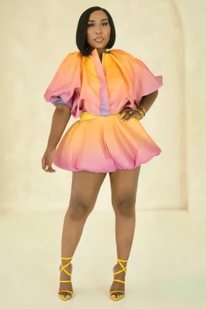 Billie Jean Sunset Dreams Bubble Skirt Set Chic Style Wear