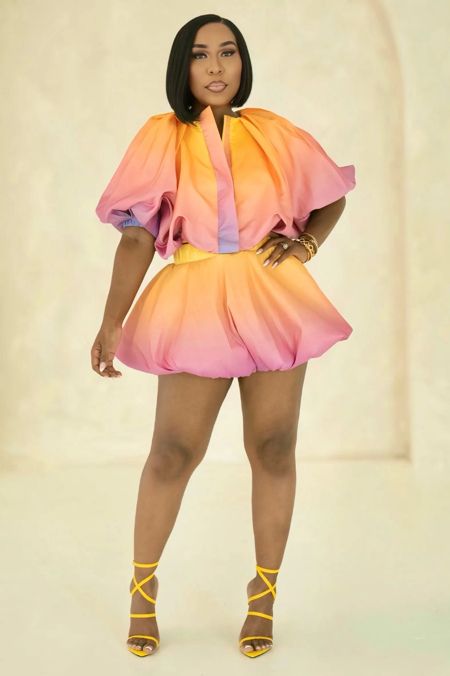 Billie Jean Sunset Dreams Bubble Skirt Set Chic Style Wear