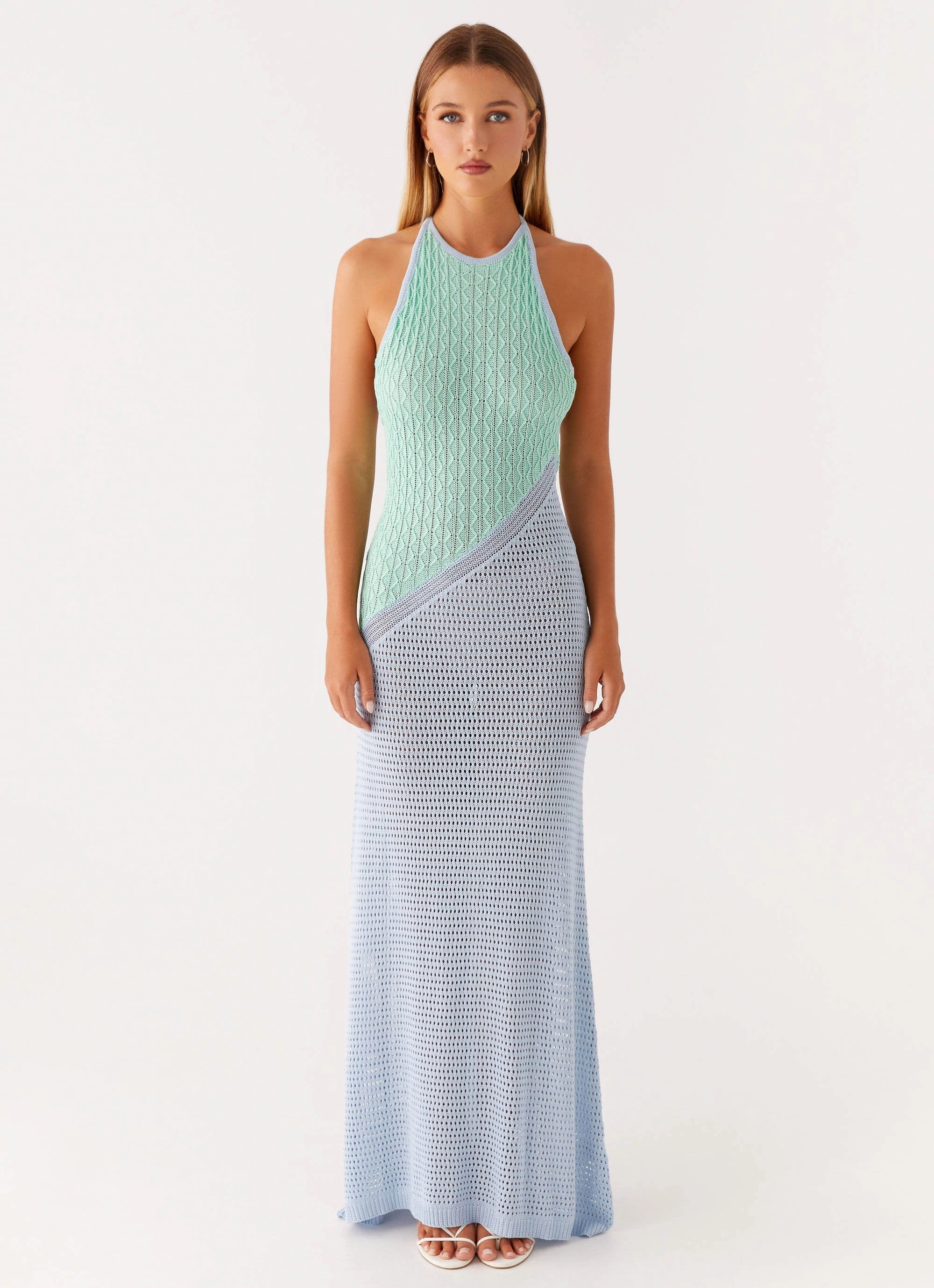 Caspa Crochet Maxi Dress - Multi Elegant Wearable