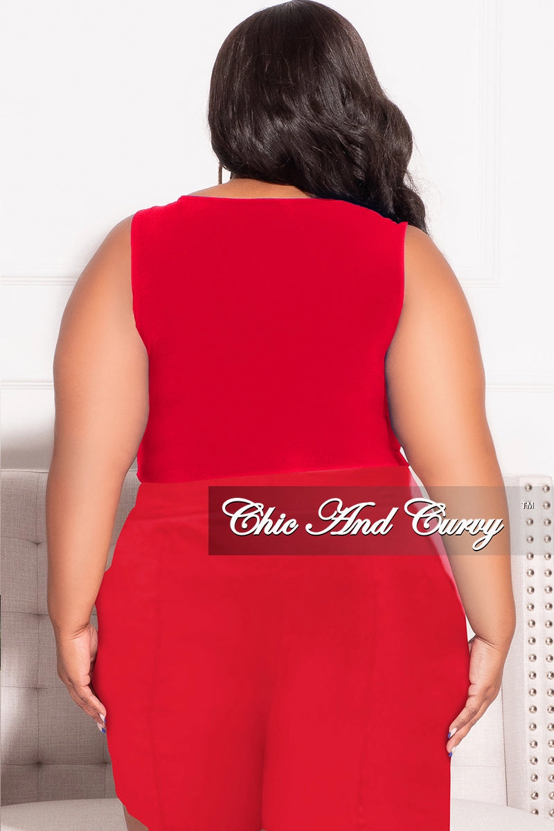 Durable Fit Final Sale Plus Size Sleeveless Crop Top in Red (Top Only)