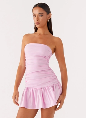 Softly Structured Carmel Mini Dress - Pink