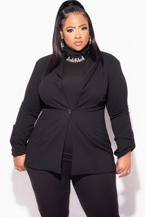 StaticDissipative Final Sale Plus Size Blazer in Black