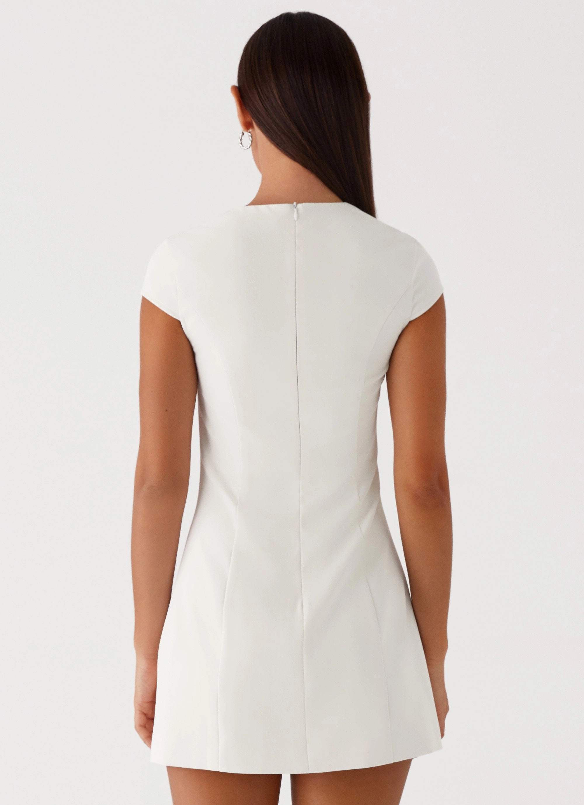 Knot-Detail Harriet Mini Dress - Off White