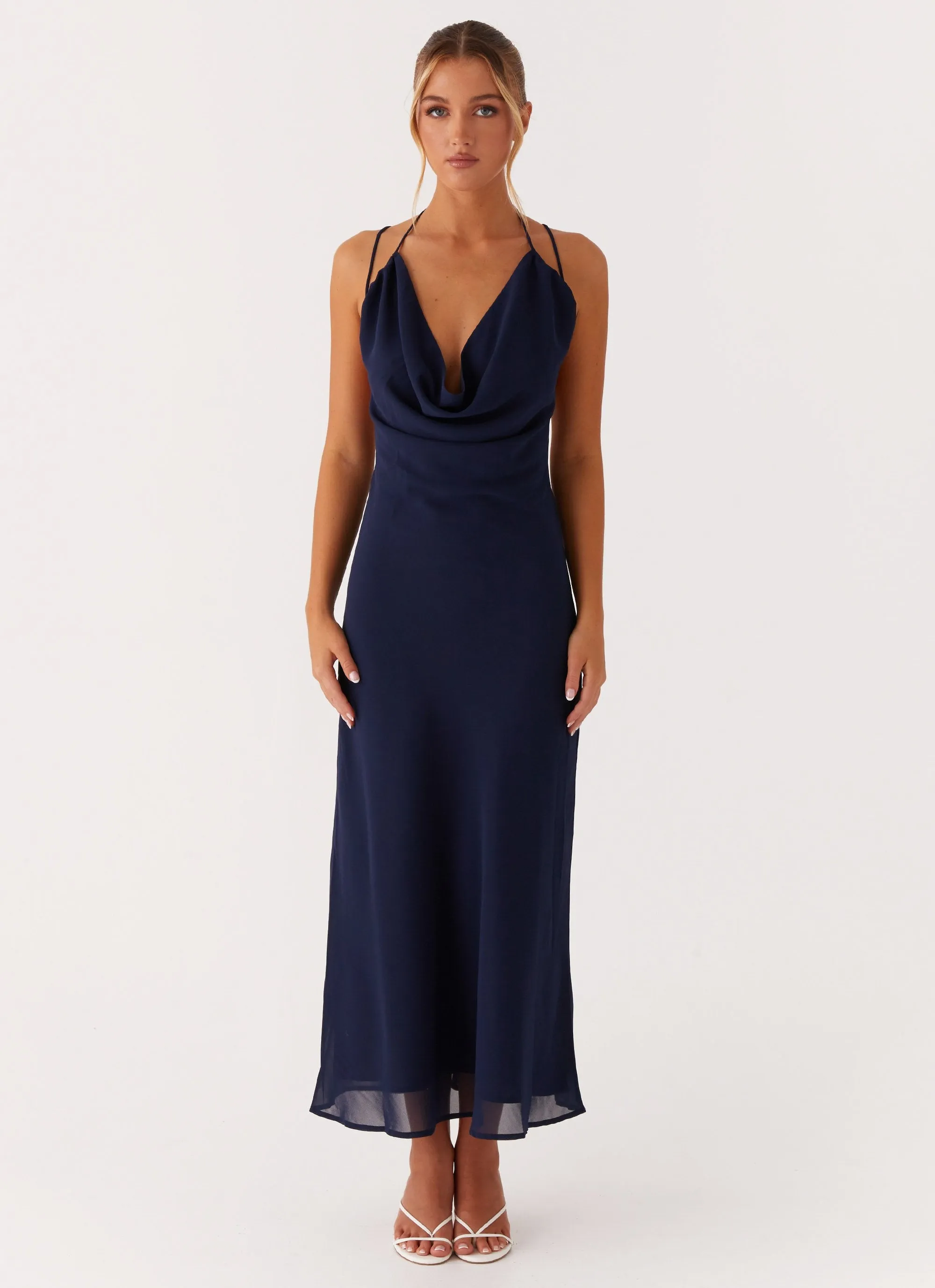 Clover Club Maxi Dress - Navy Evening Glow Casual Core