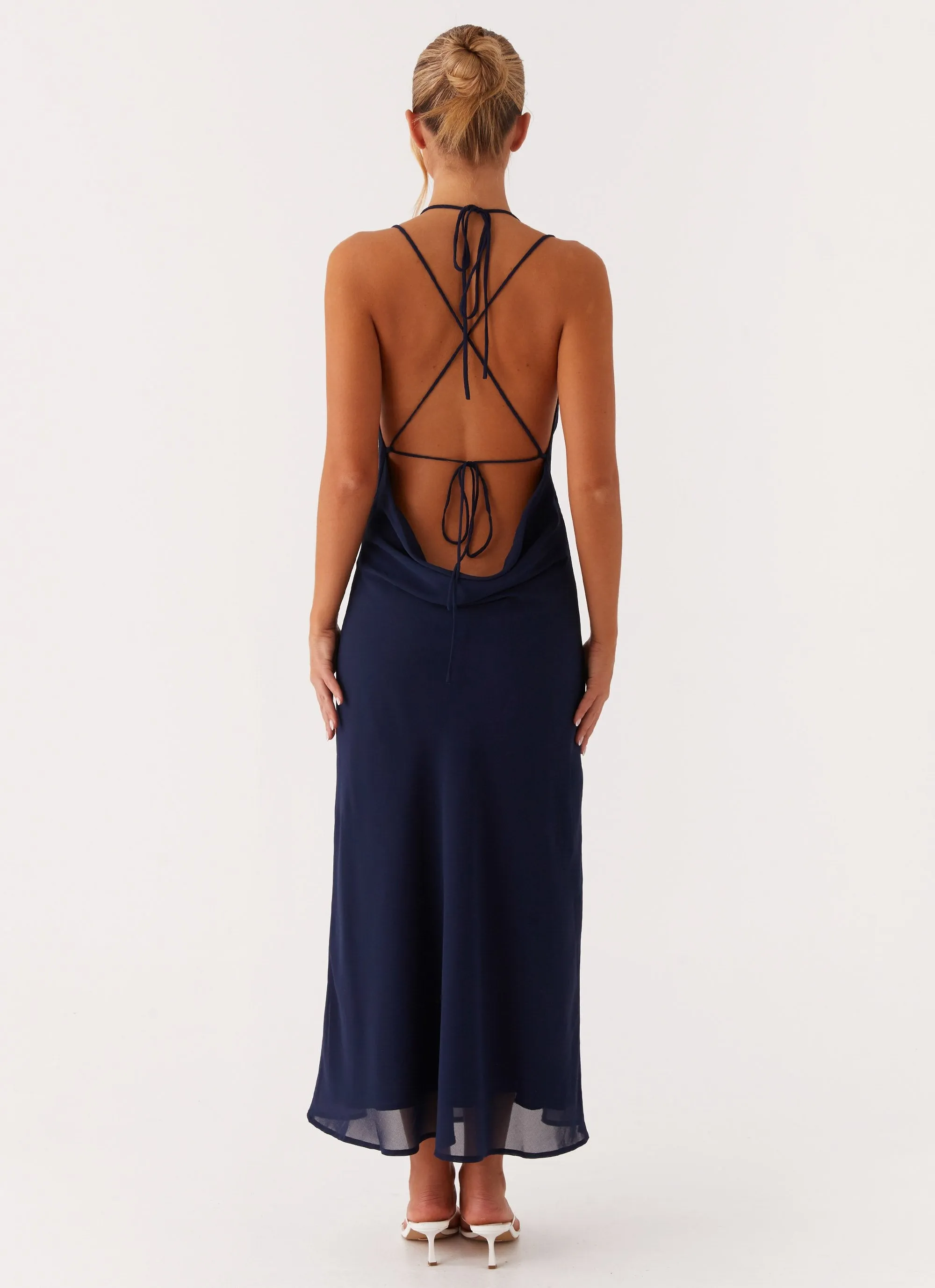 Clover Club Maxi Dress - Navy and Effortless fit dress. Simple Elegance