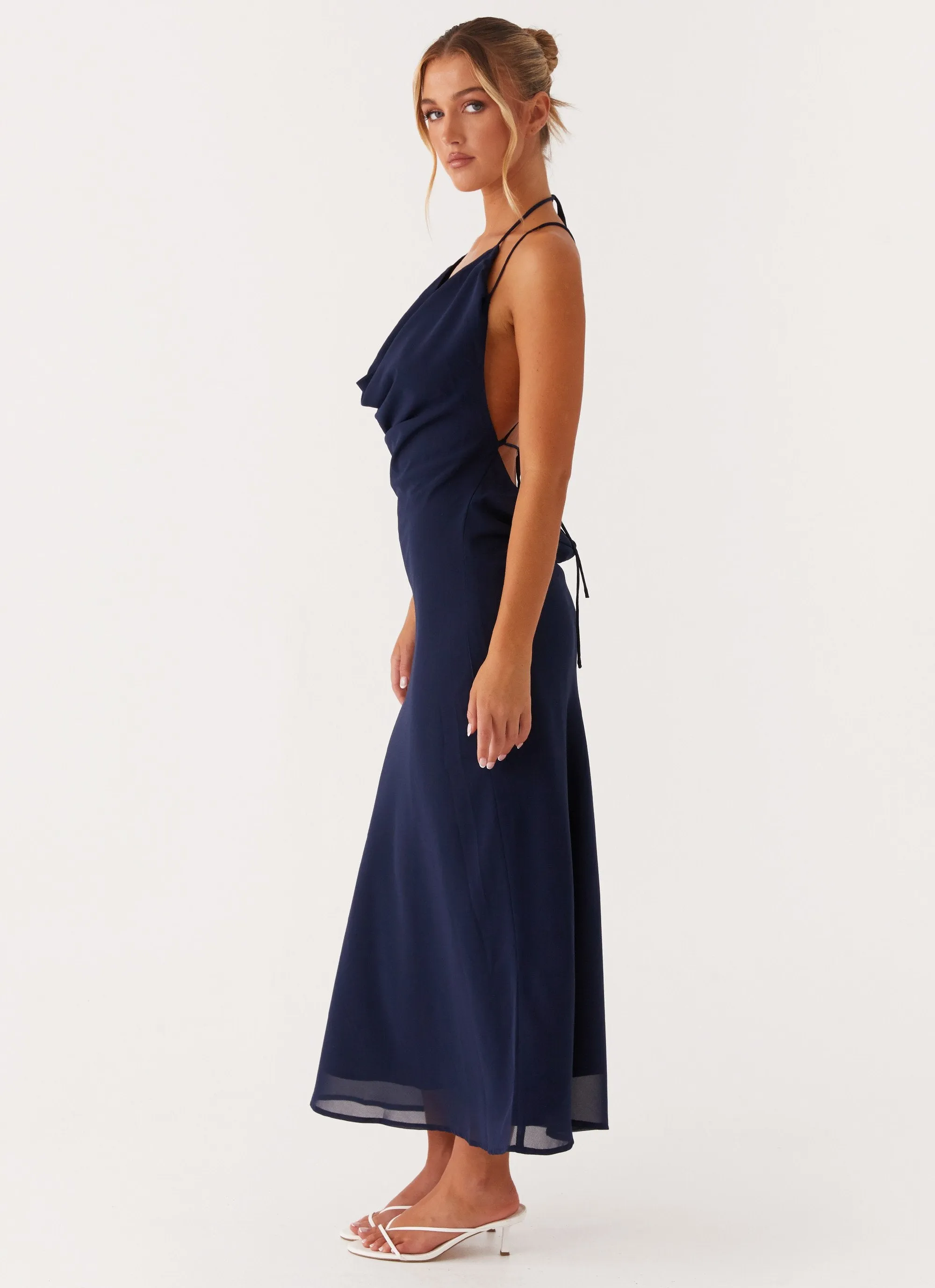 Clover Club Maxi Dress - Navy Soft Profile Basic Cool