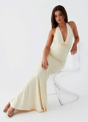 Eliza Rose Maxi Dress - Yellow Luxurious Texture Casual-Look