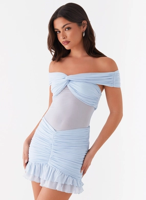 Frances Mini Dress - Blue Urban Light