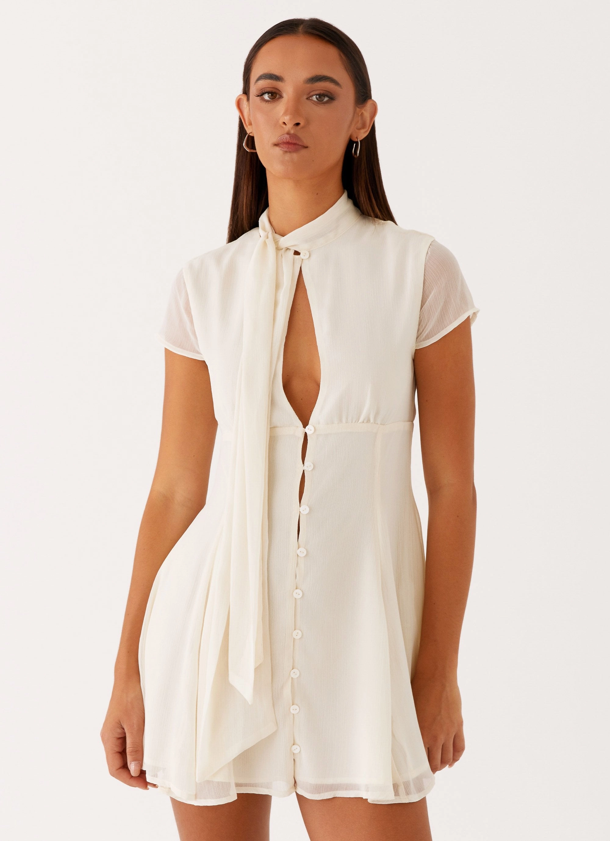 Stylish day dress Recycled-Material Karling Mini Dress - Ivory