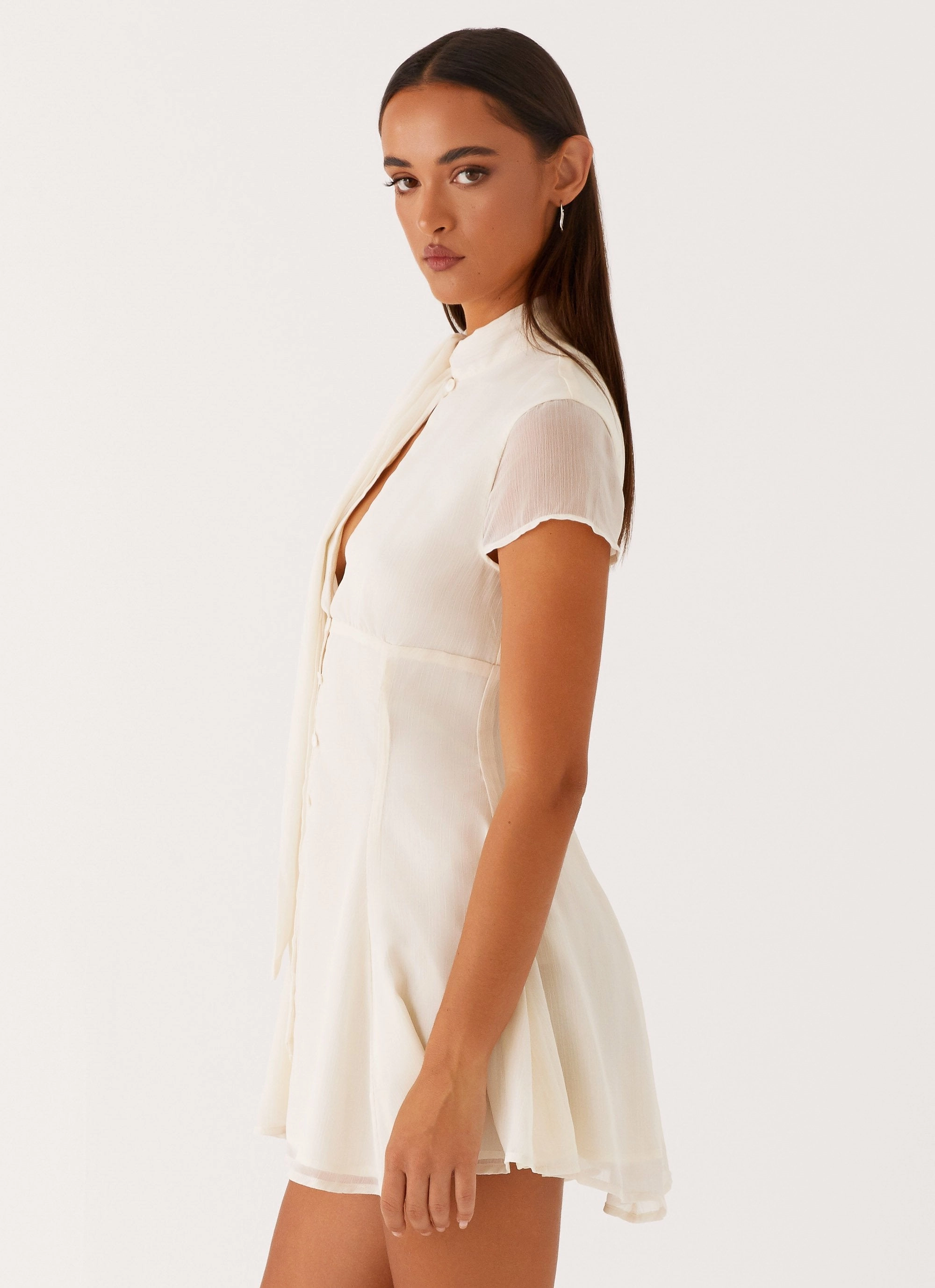 Cozy Comfort Calm Lines Karling Mini Dress - Ivory