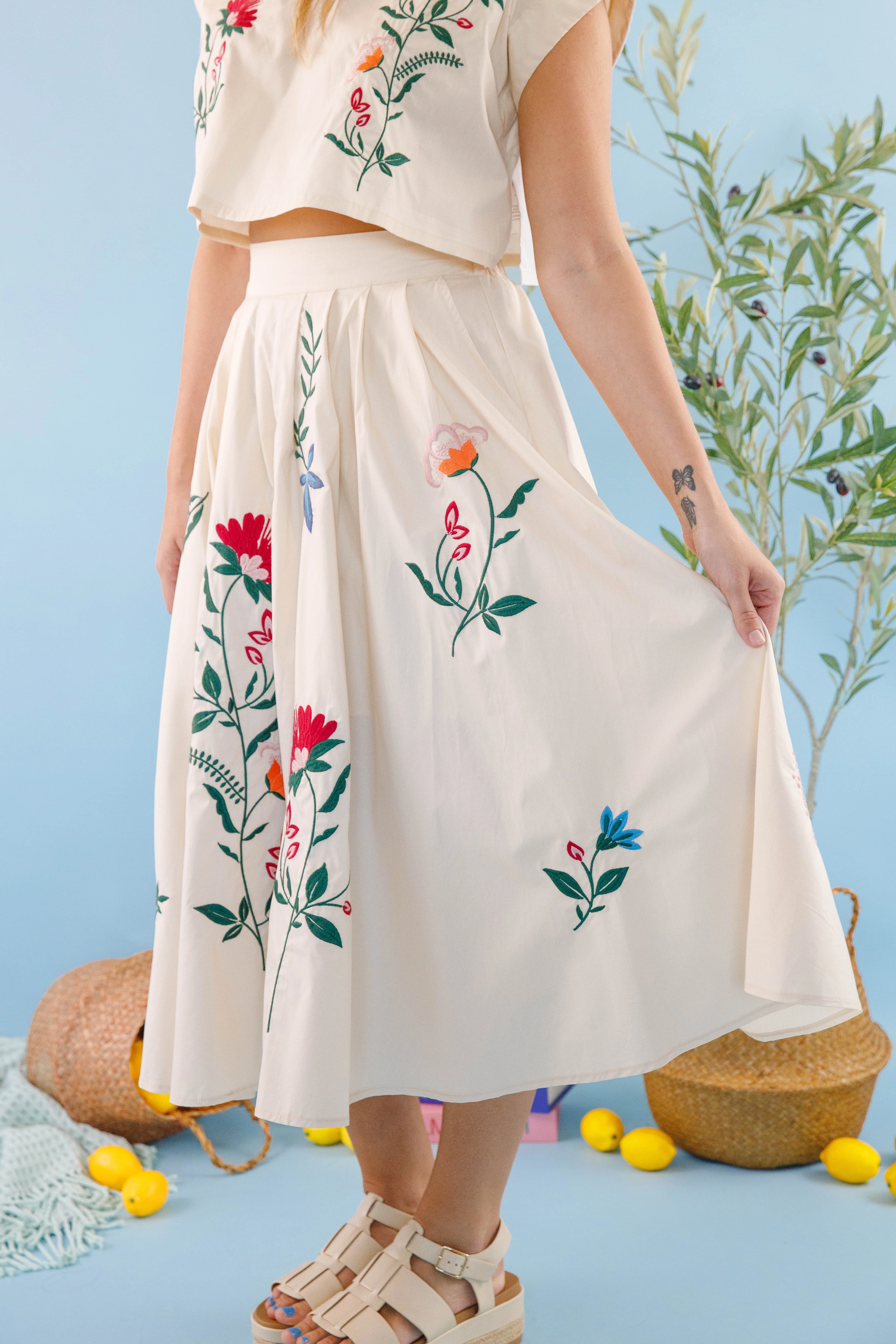Comfortable Fit Wear Breathable Motion Finding The Good Midi Skirt-Tan