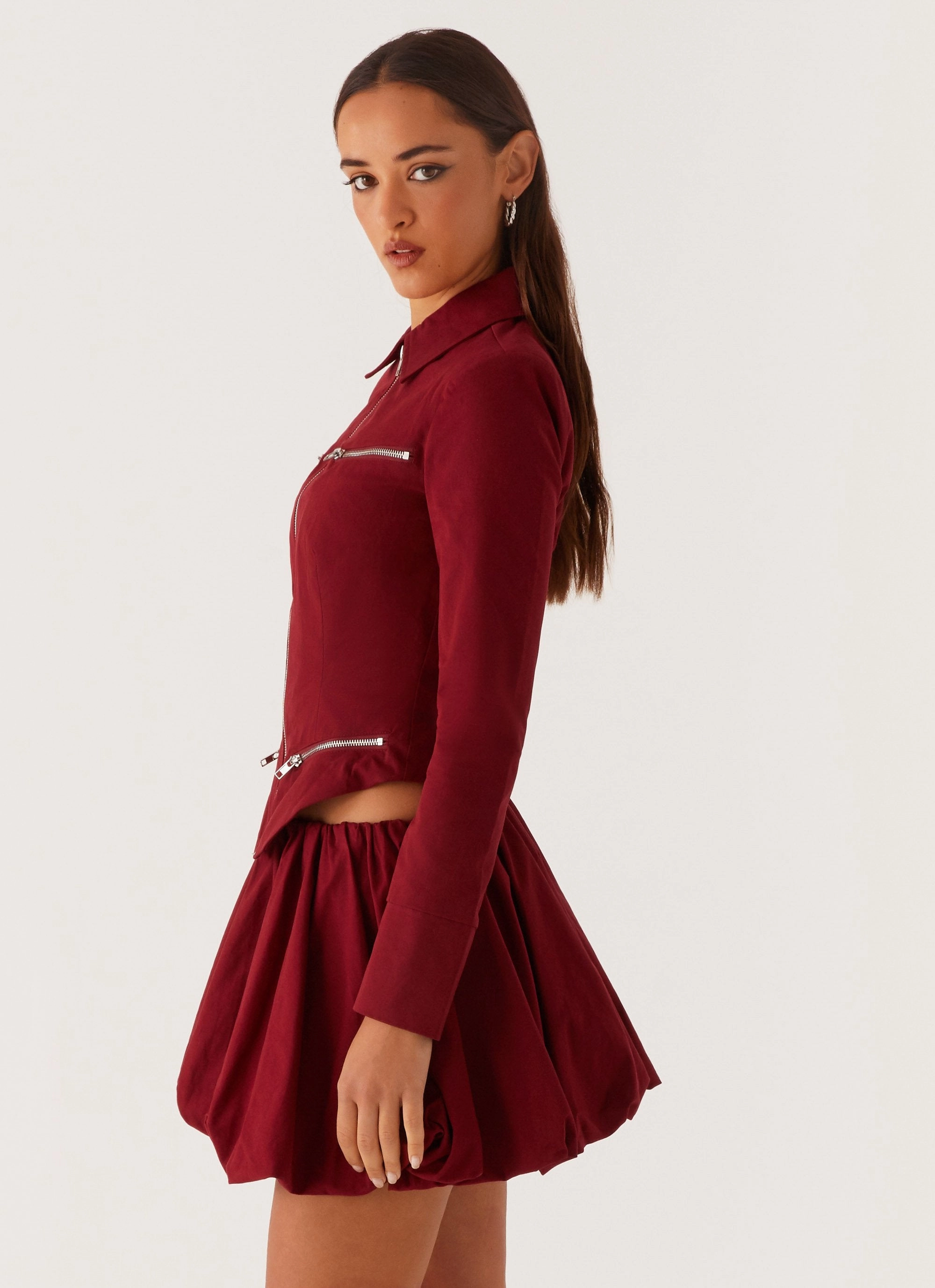 Casual Design Vesper Bubble Mini Skirt - Mulberry