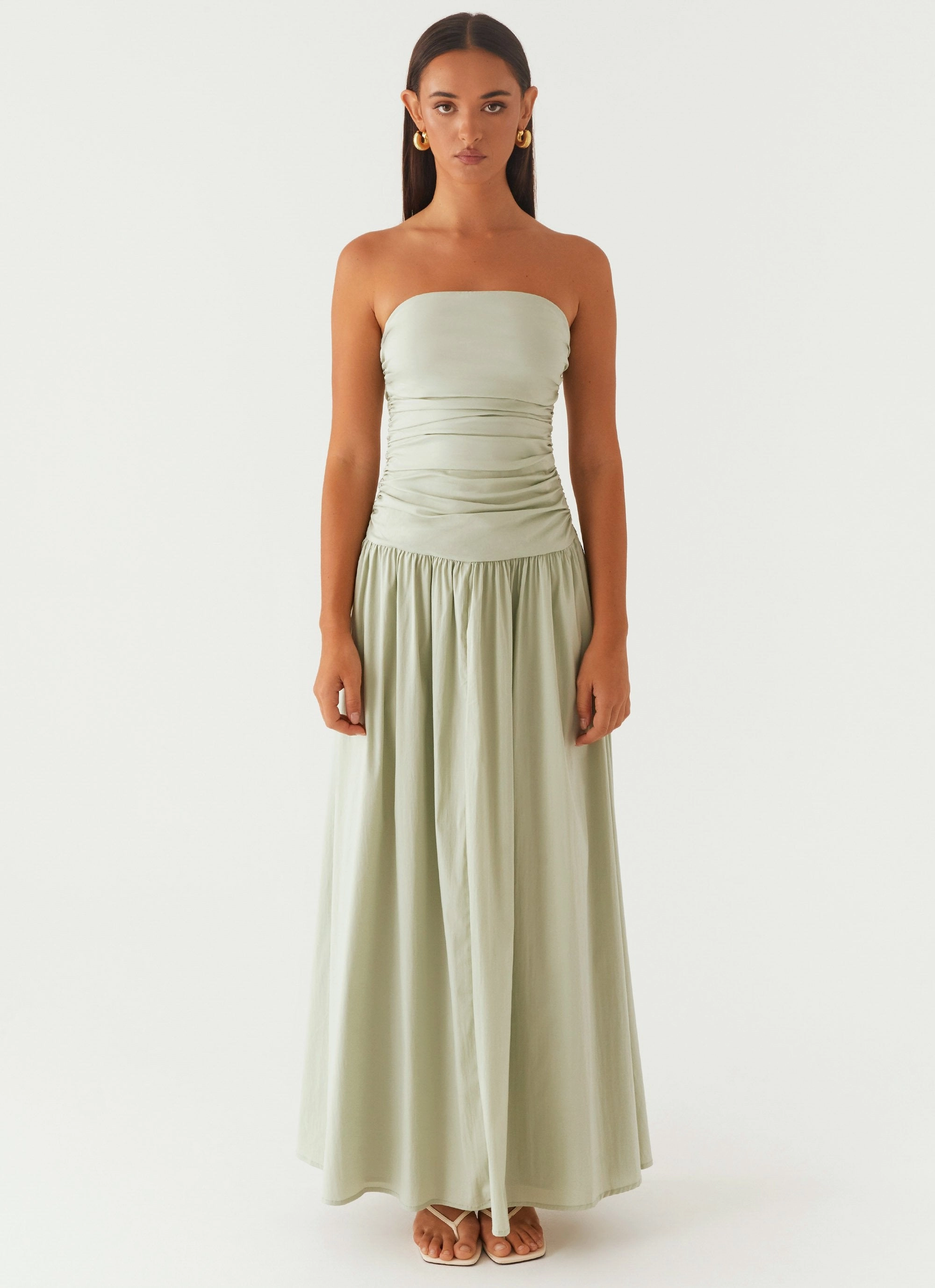 Layer Light Sleek Vibe Carmel Maxi Dress - Sage