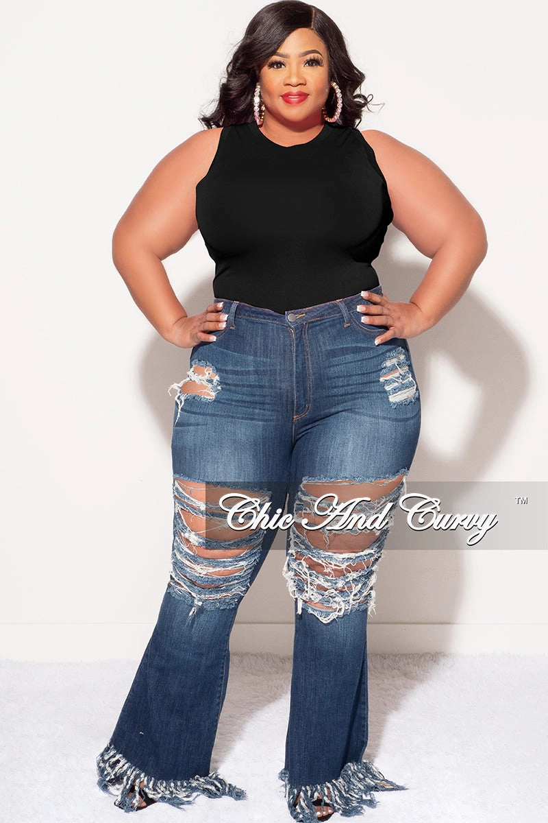 Final Sale Plus Size Sleeveless Bodysuit in Black Air Comfort