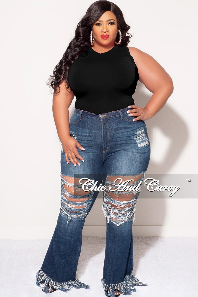 Moisture wicking Final Sale Plus Size Sleeveless Bodysuit in Black