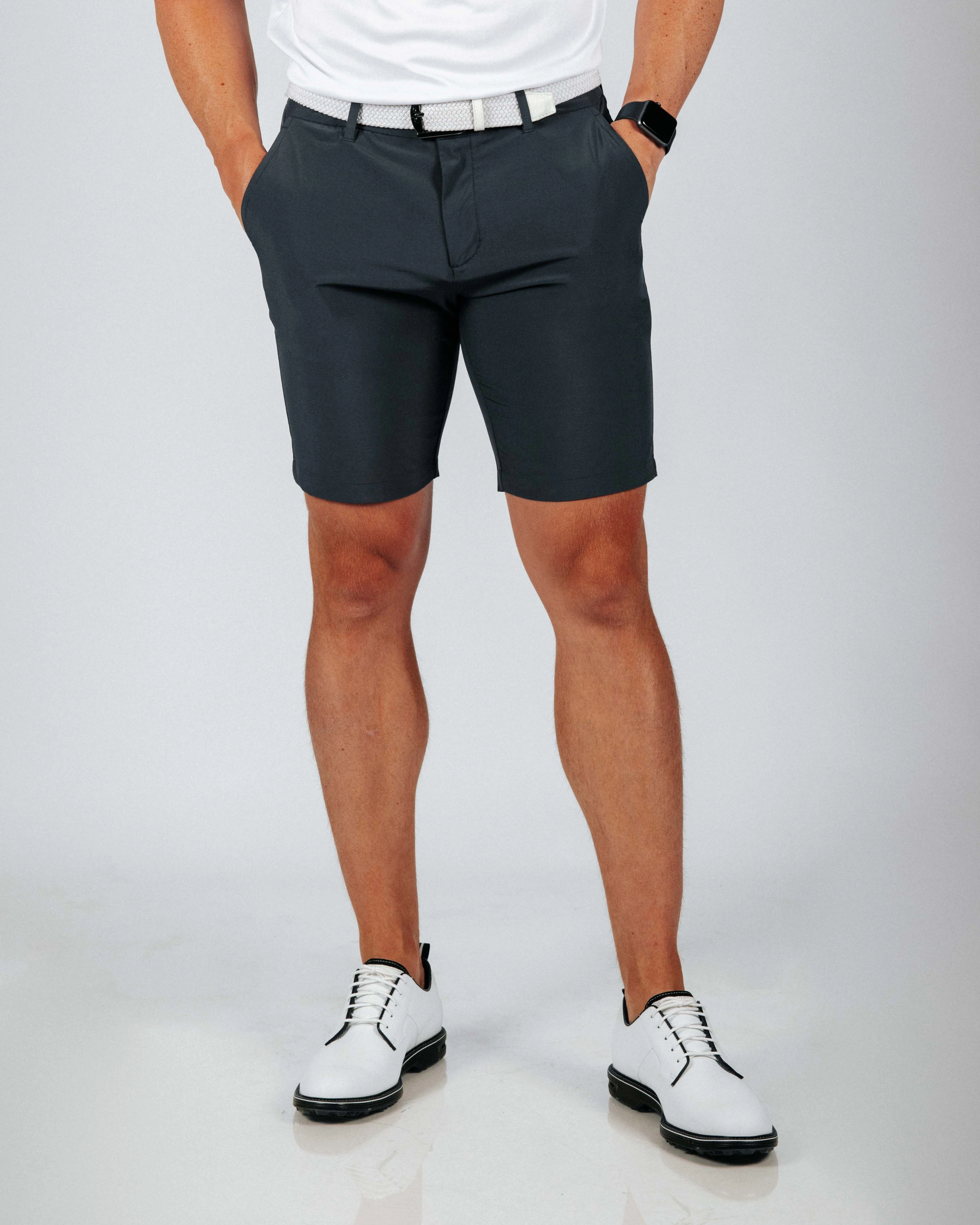 Men's Dark Gray Golf Shorts Stain Release Finish Fit Flex