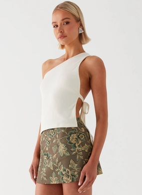 AntiPillingFabric Tonnie Floral Mini Skirt - Brown Floral