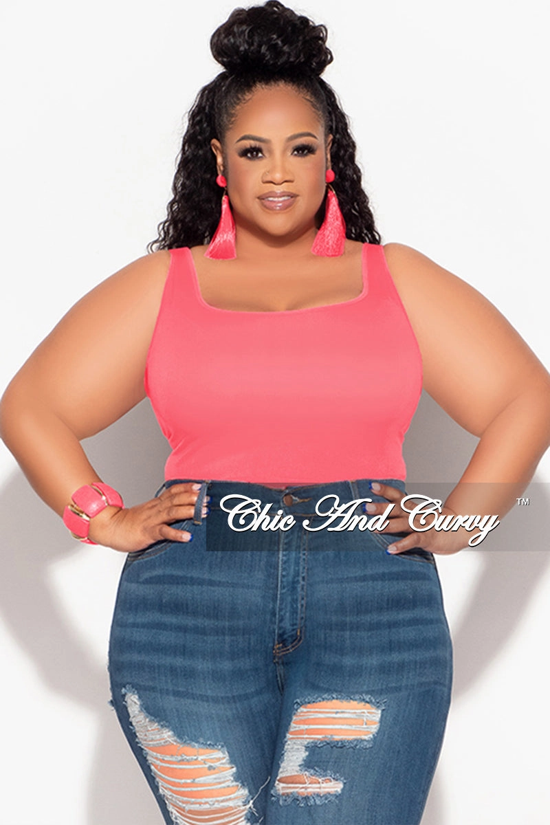 Vintage Wash Final Sale Plus Size Camisole with Thick Straps in Rose Pink