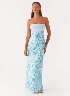 Prism Beaded Maxi Dress - Blue Neutral palette