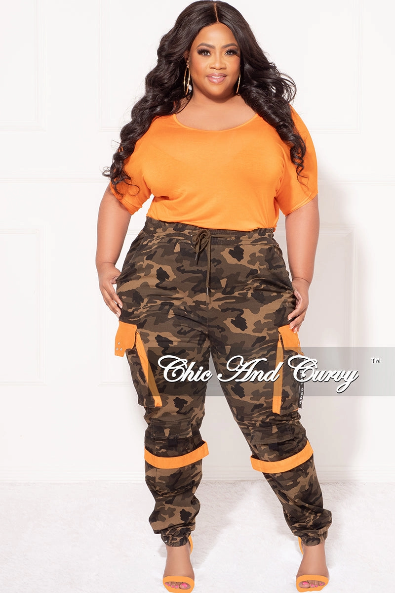 Final Sale Plus Size Top With Cut Outs On Back in Orange City Ready