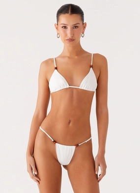 DurableFlatlockStitching HighImpact Support System Ivanka Bikini Bottoms - White