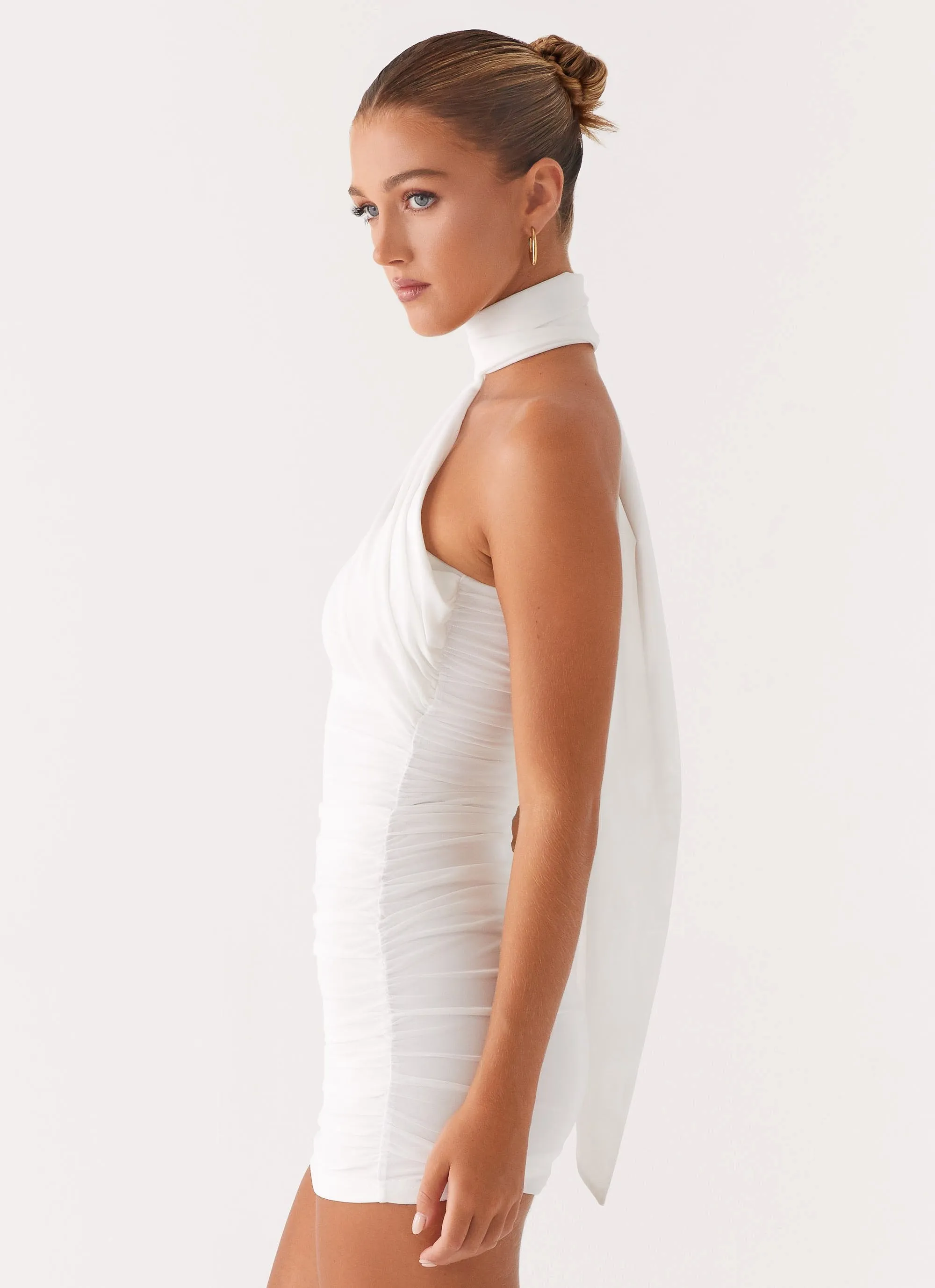 Fashionable Wear Breaking News Mini Dress - White