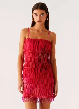 Trendy And Comfortable Balanced Light Refresh Me Chiffon Mini Dress - Peach Watermelon Flower