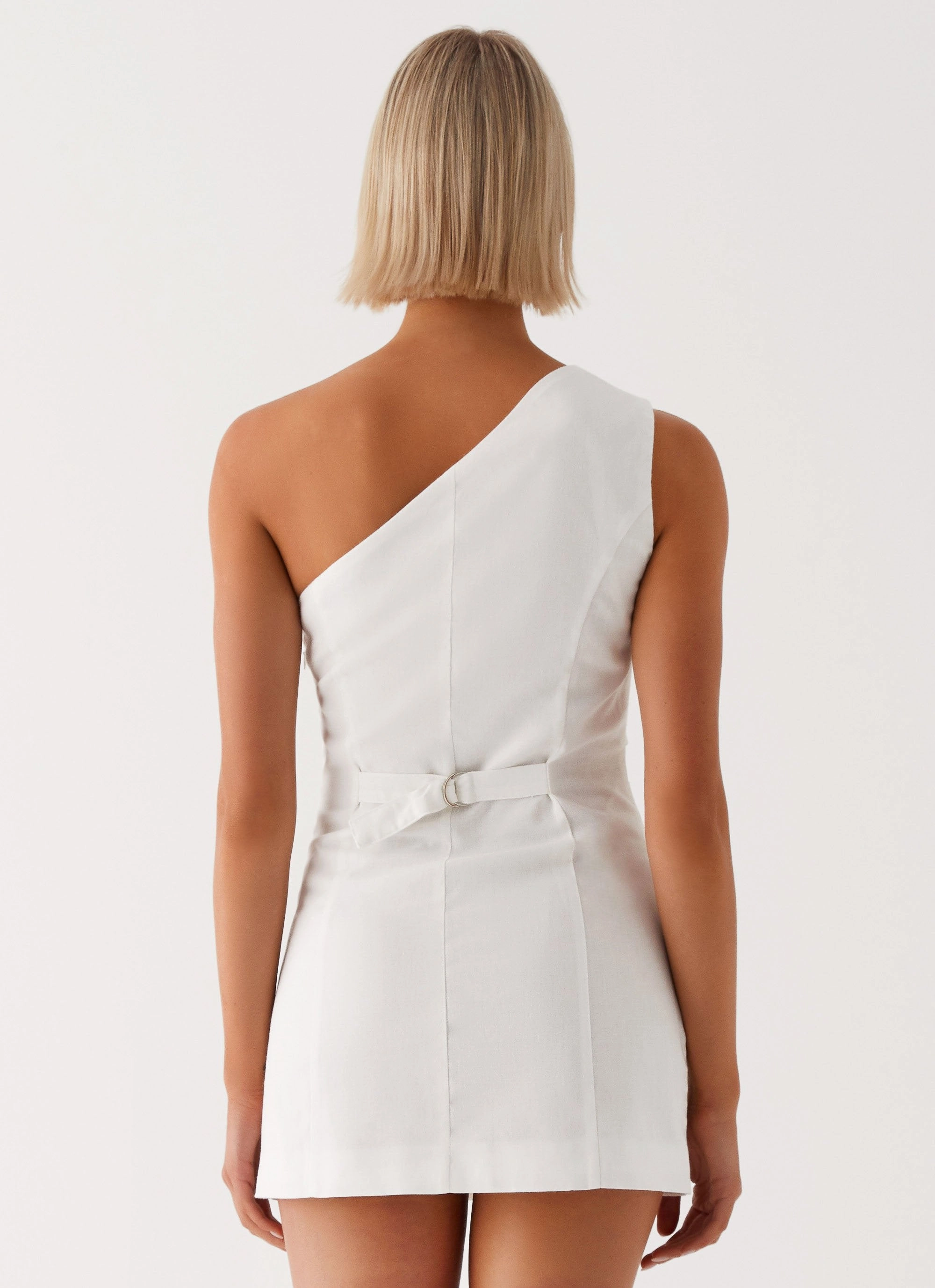 MoistureWickingTechnology Bold Mood Jordy Linen Mini Dress - White