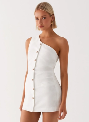 Daily Ready City Layers Jordy Linen Mini Dress - White