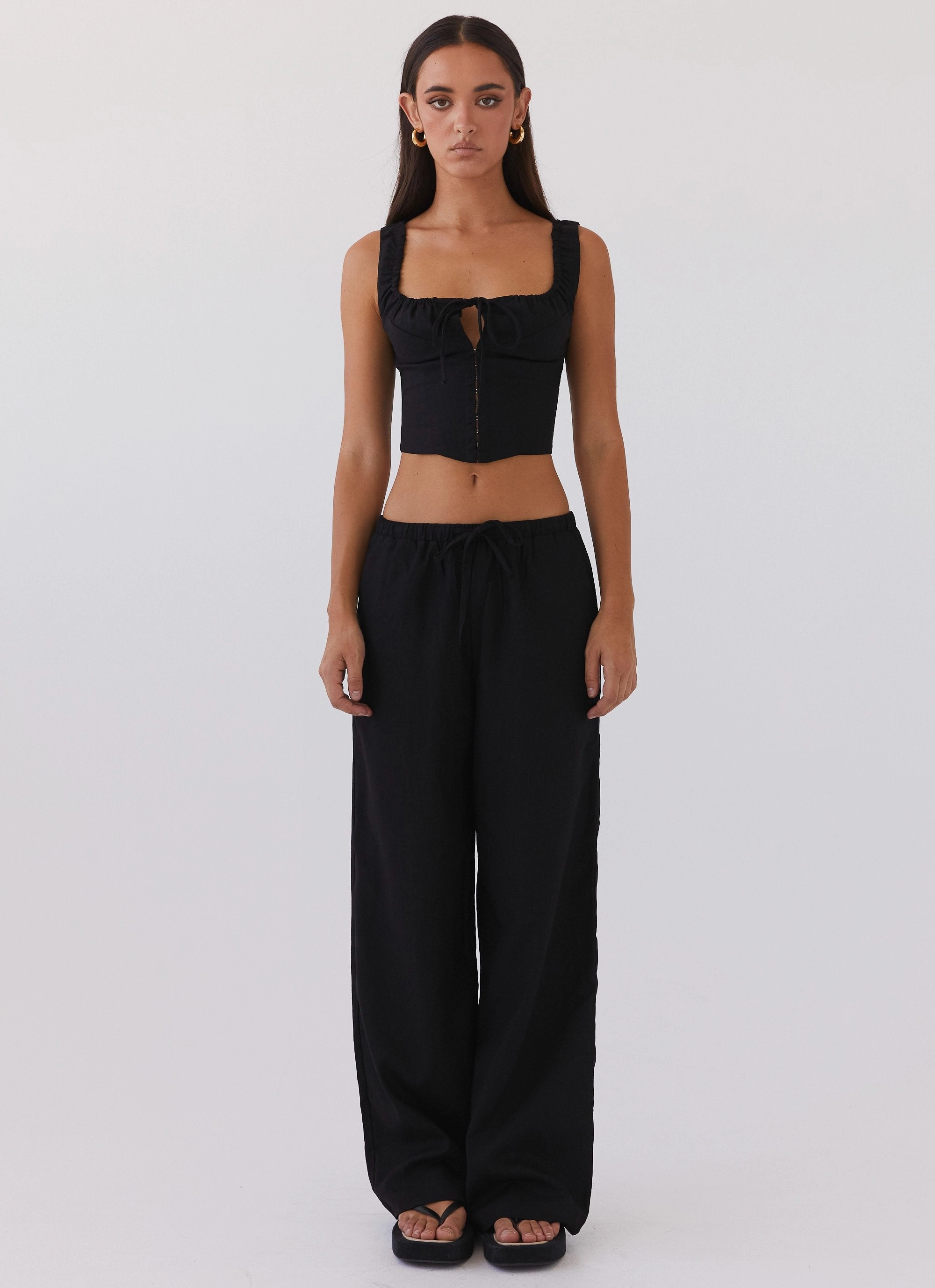 Fresh Face Linen Pants - Black Perfectly Relaxed Urban Fit