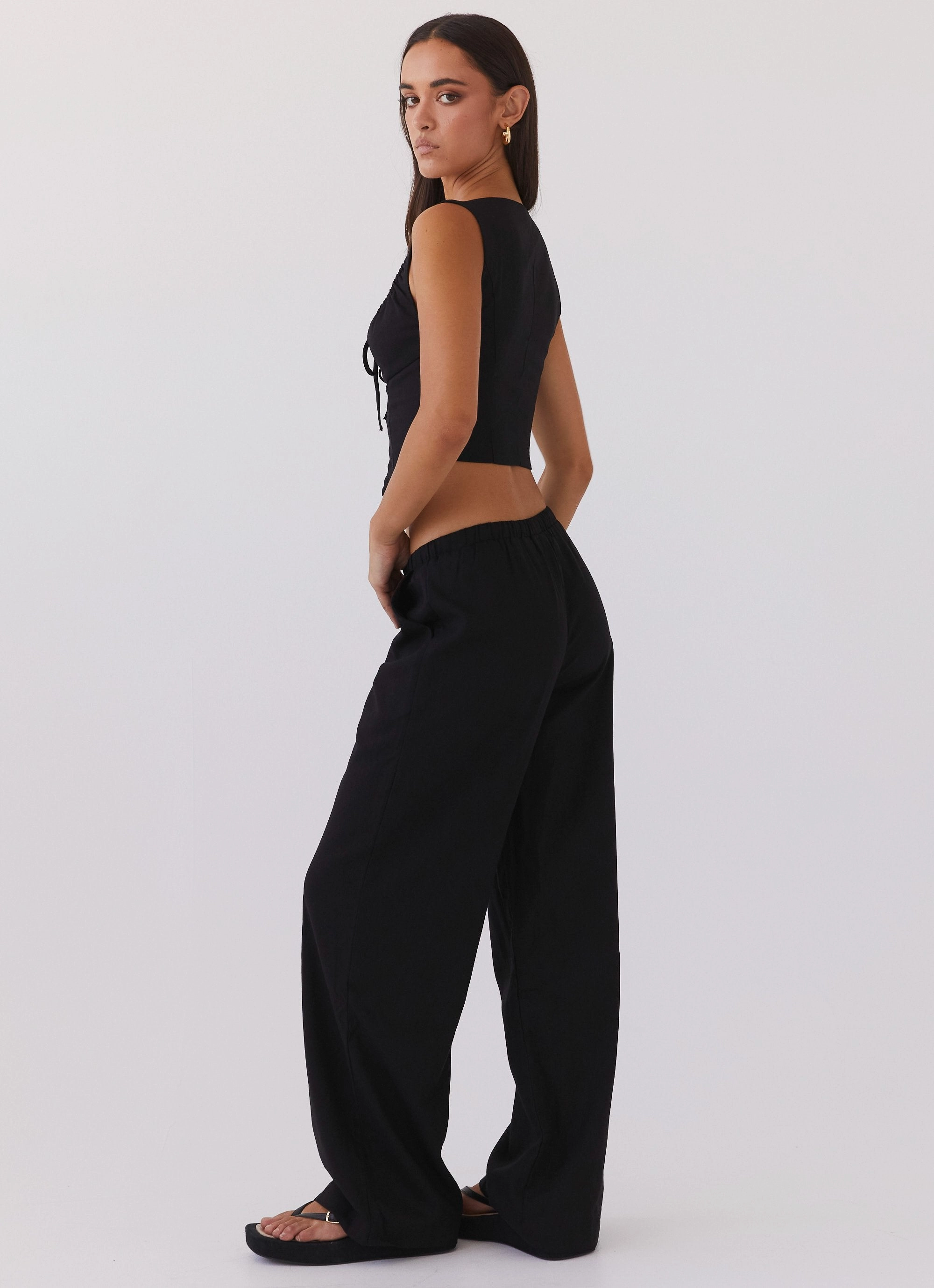 Ripstop Fabric Technology Fresh Face Linen Pants - Black