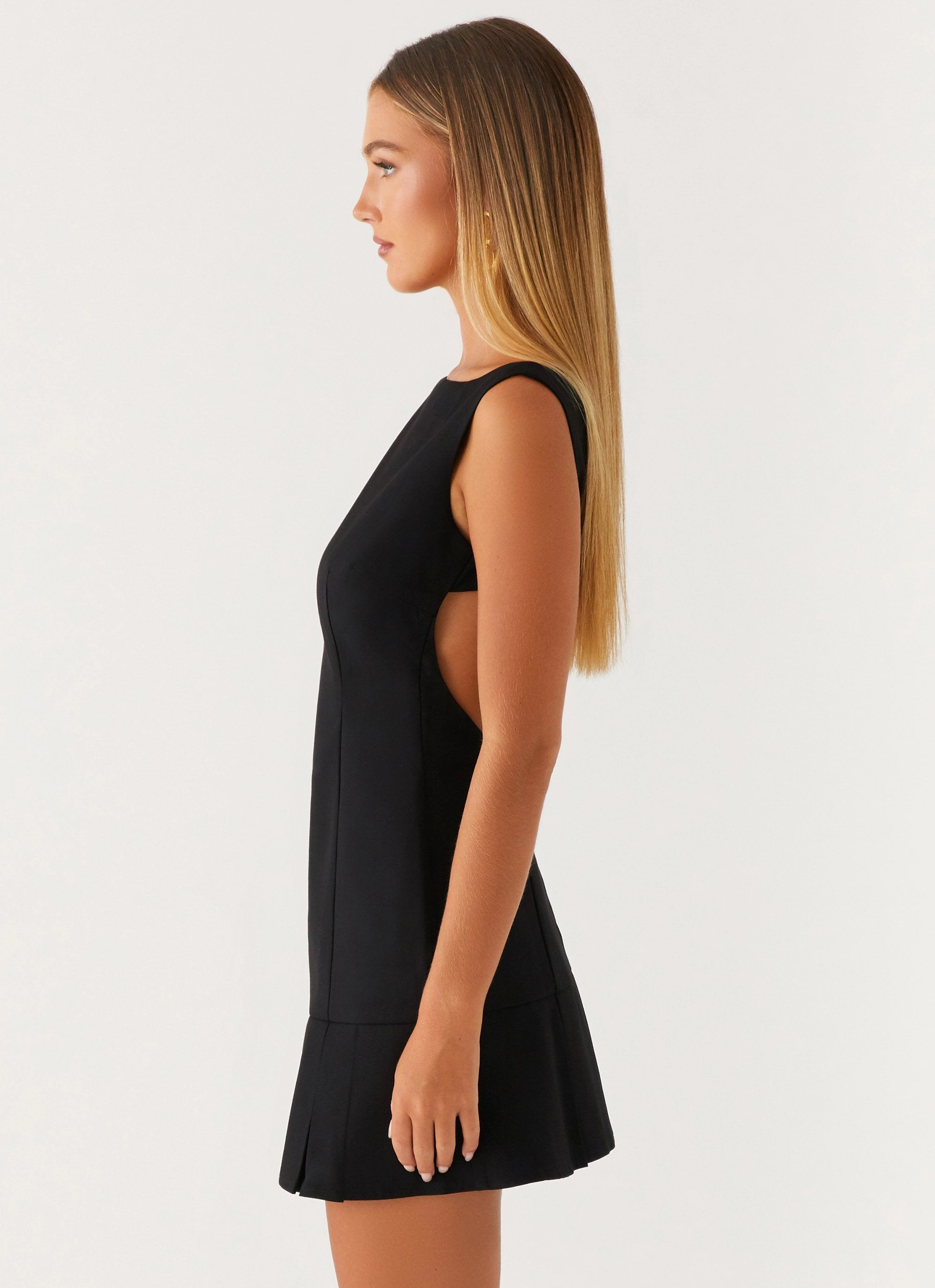 Zavia Mini Dress - Black Shine Skin Trendy pick