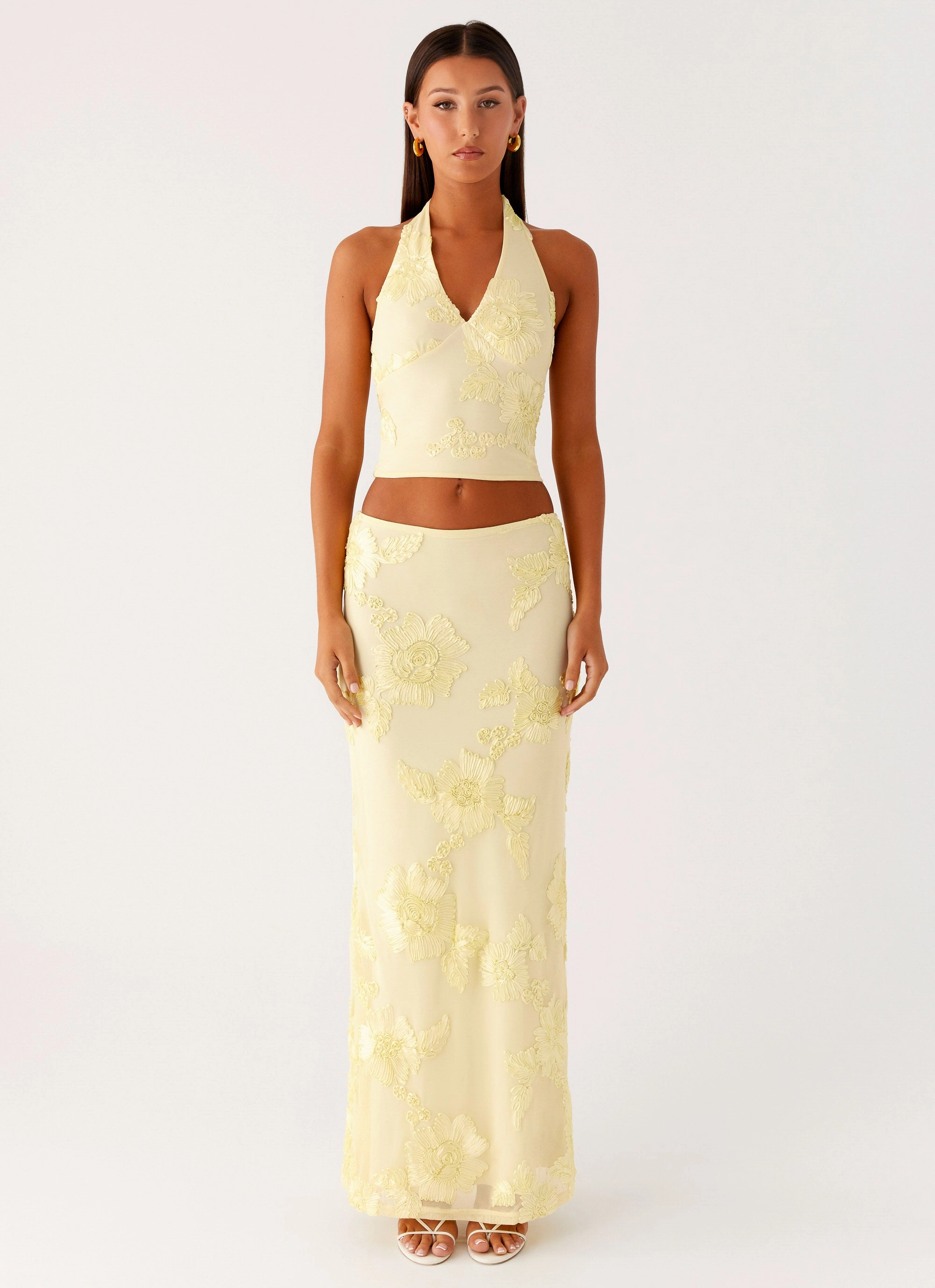 Radiate Maxi Skirt - Yellow Form Fit Comfort