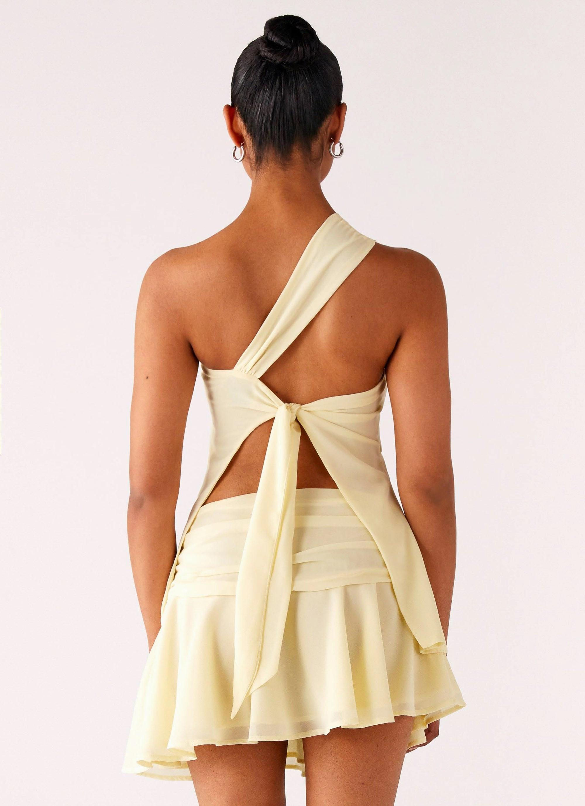 Layered Cuff System Modern Functional Design Delight Me Low Rise Mini Skirt - Yellow