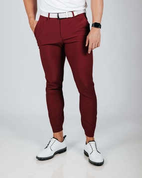 Anti Static Lining Flexible Knee Panels Men's Wine Golf Jogger