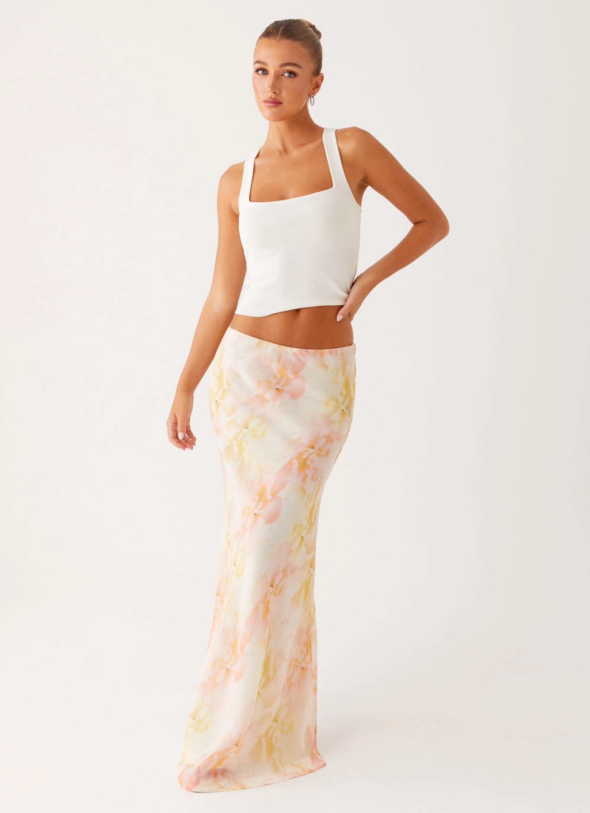 Compact Pack Core Essential Harlow Chiffon Maxi Skirt - Floral Print