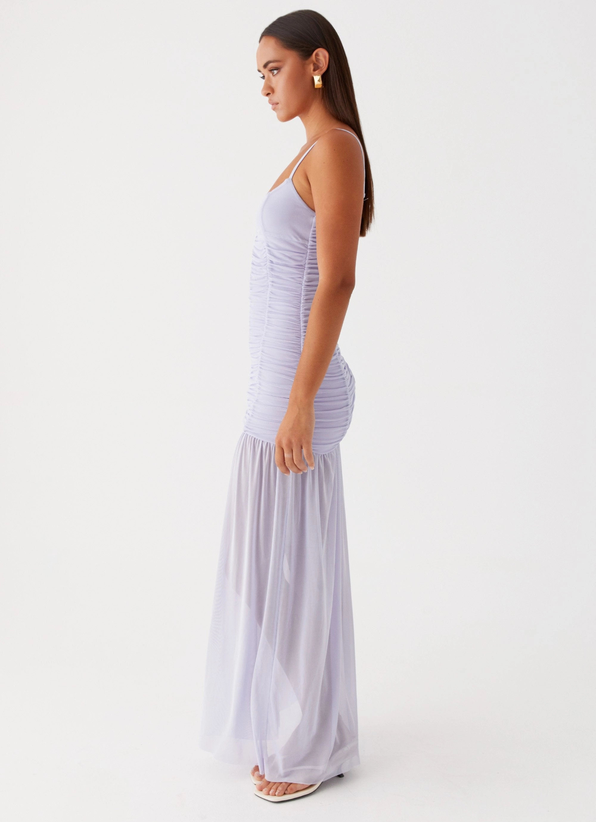 soft look Travel Ready Constance Mesh Maxi Dress - Lavender