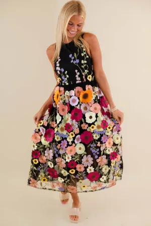 Unlike Any Other Love Midi Dress-Black sweet moment