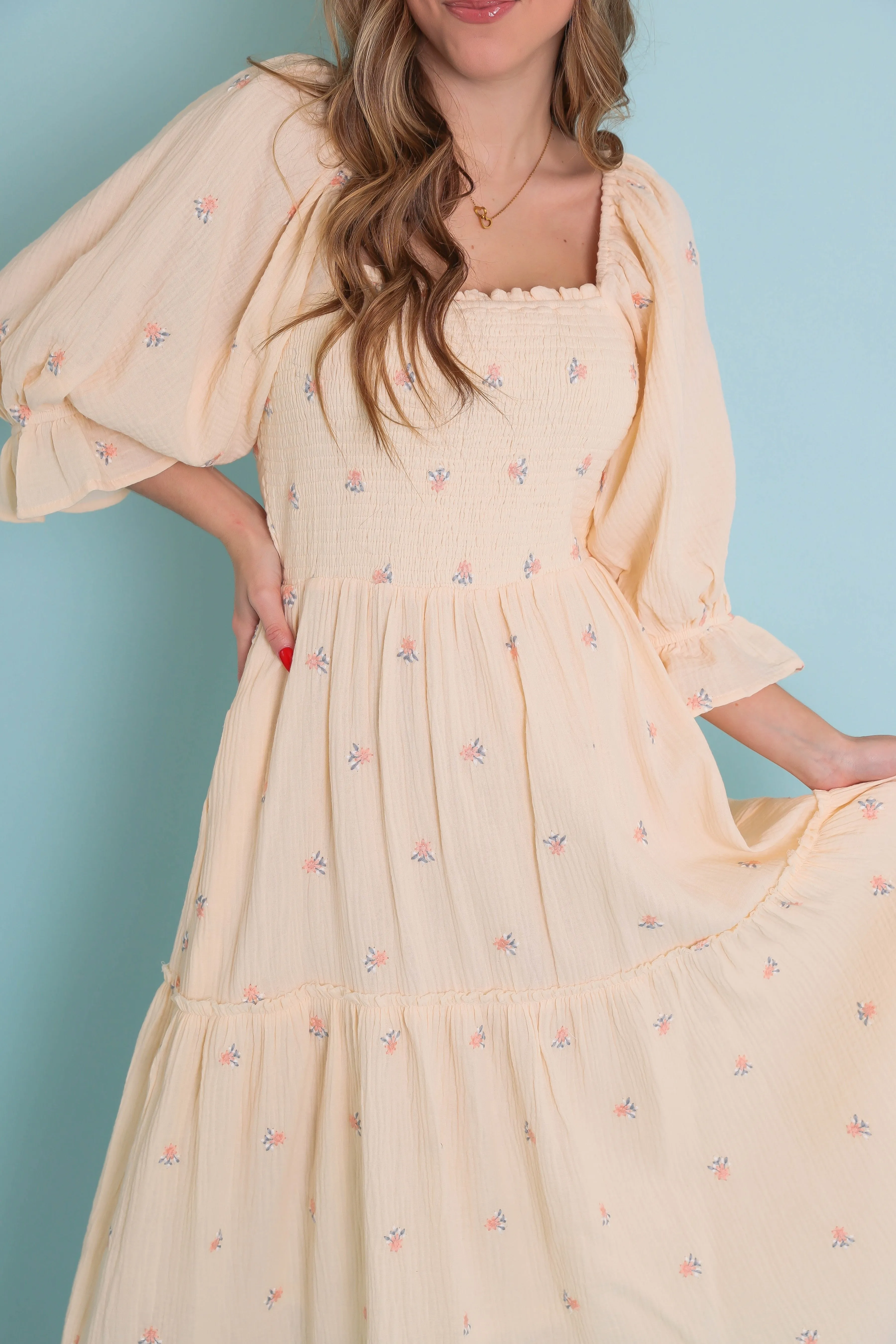RESTOCK: On My Polaroid Camera Maxi Dress Lace-Edge Airy Silk