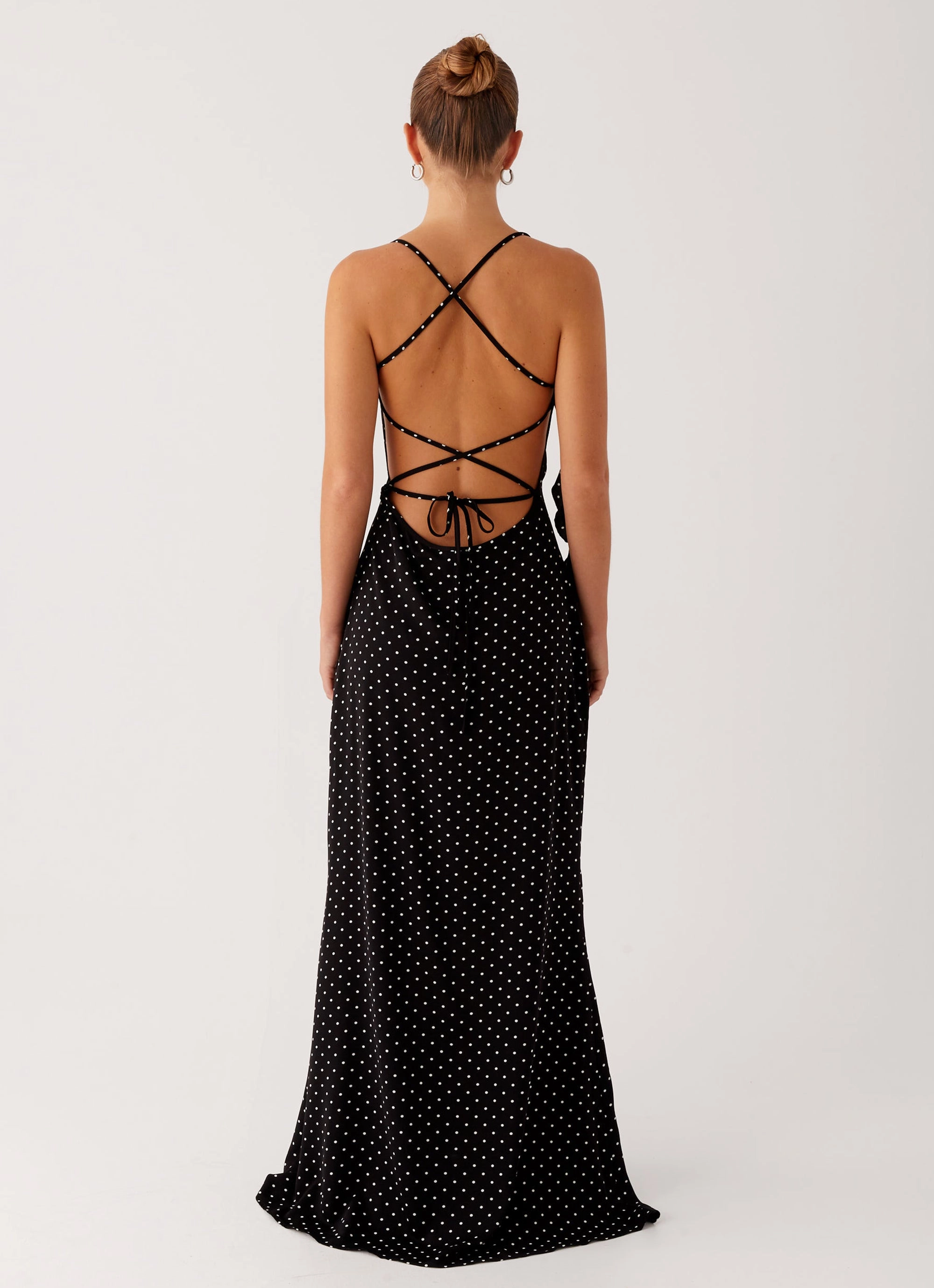 Purely Maxi Dress - Black Polka Dot Soft cotton blend dress