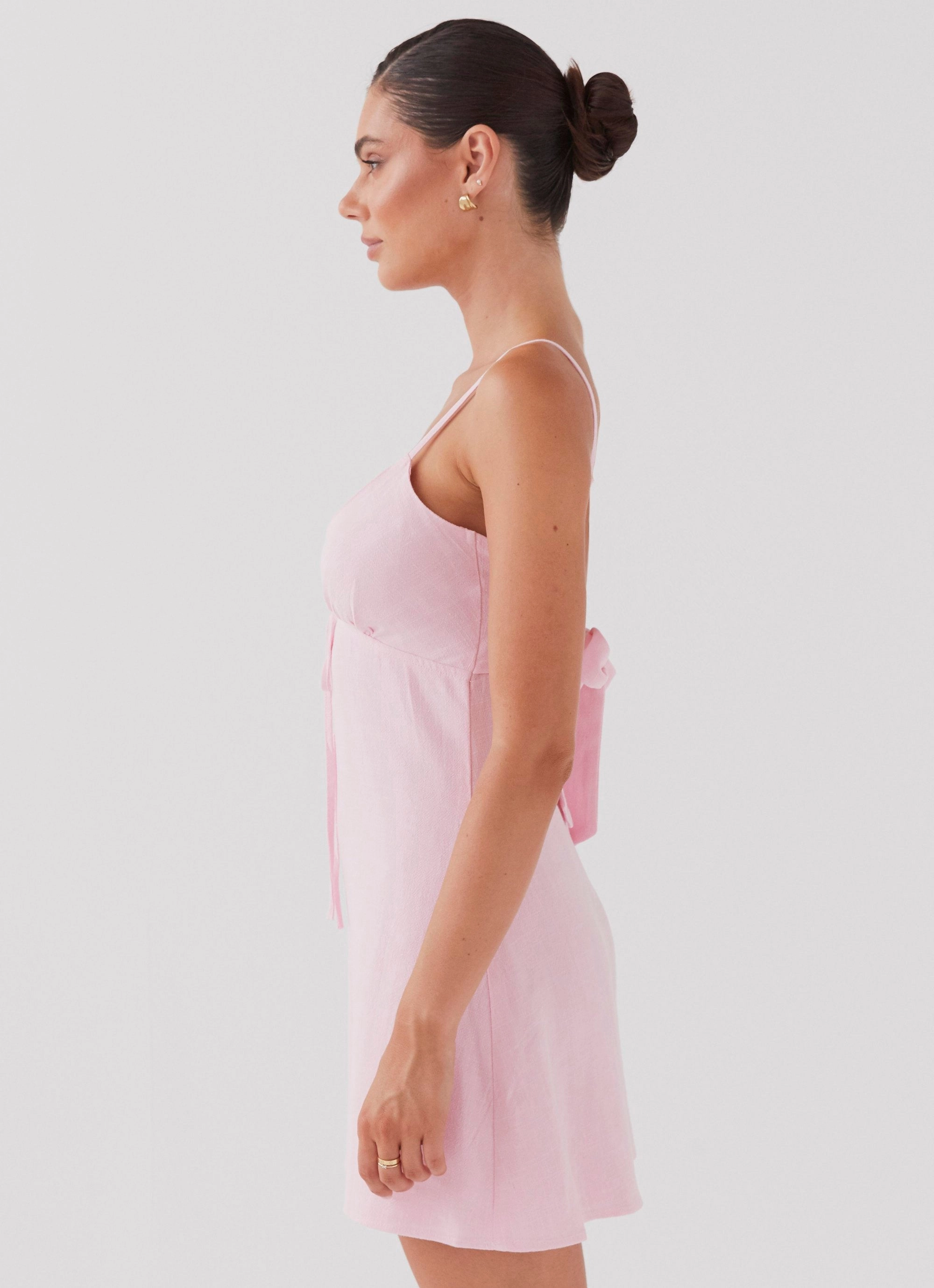 Calm Finish EcoFriendlyDye Flora Linen Mini Dress - Candy