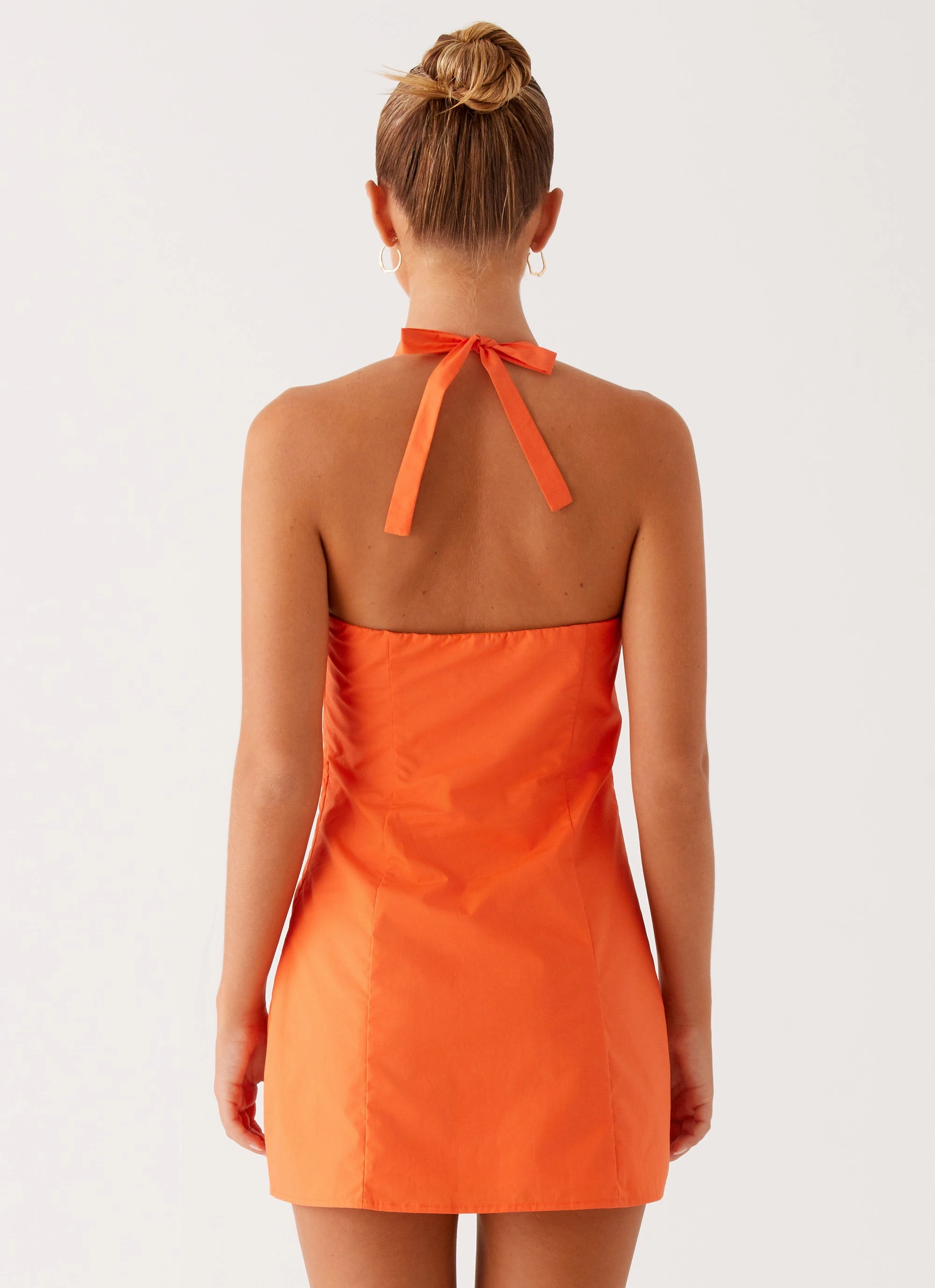 Contessa Halter Mini Dress - Orange Calm Tone