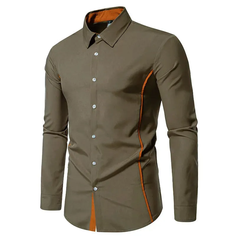 Contrast Color Shirt European And American Fashion Casual
