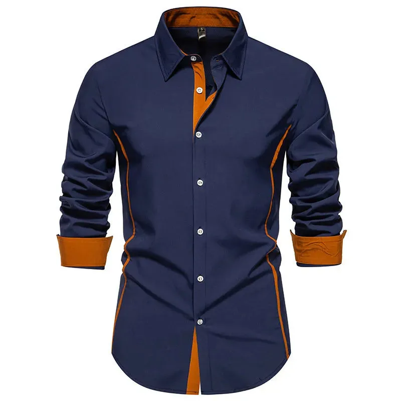 Contrast Color Shirt European And American Fashion Casual
