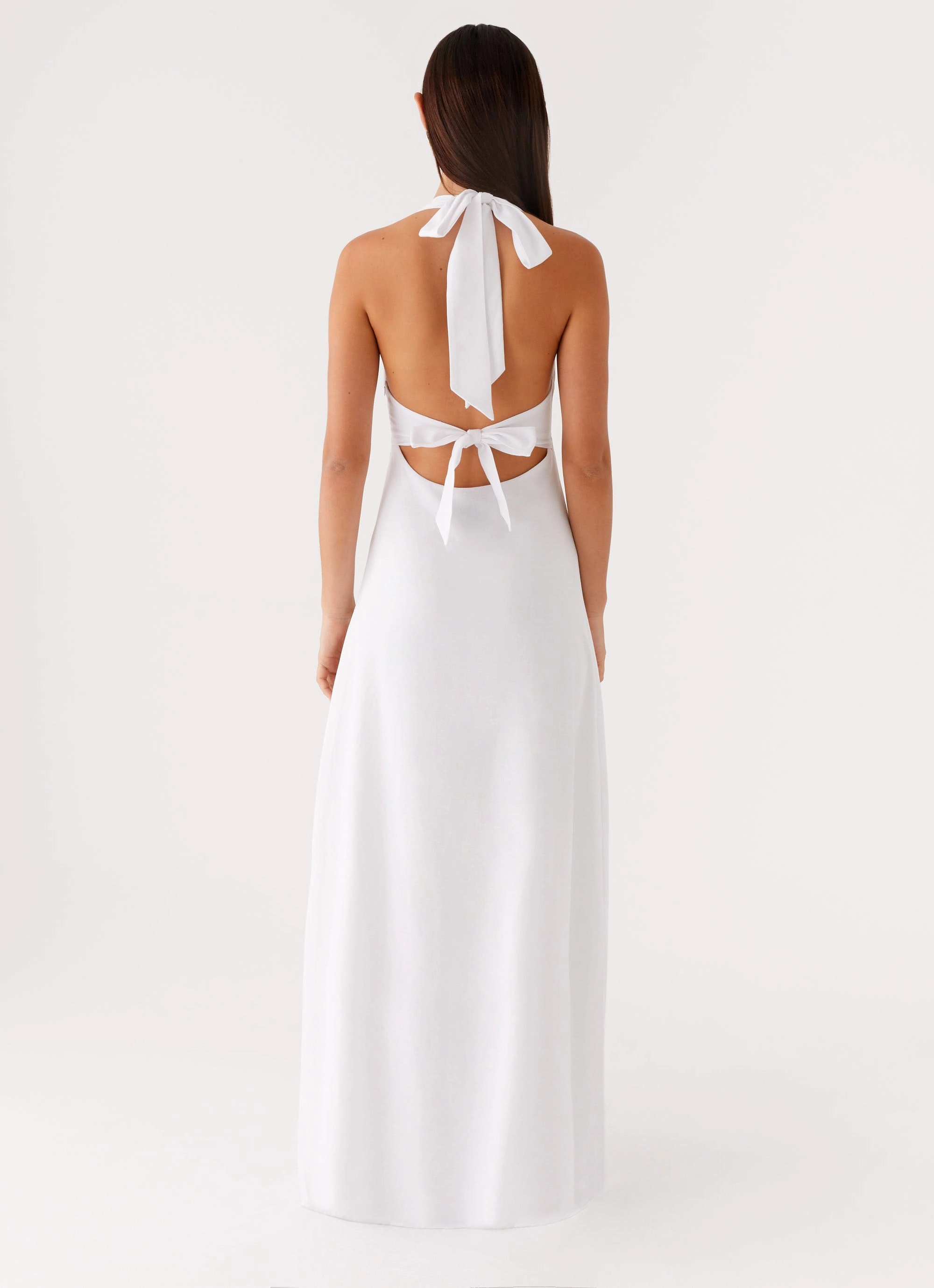 New Mood Heavy Hearted Linen Maxi Dress - White