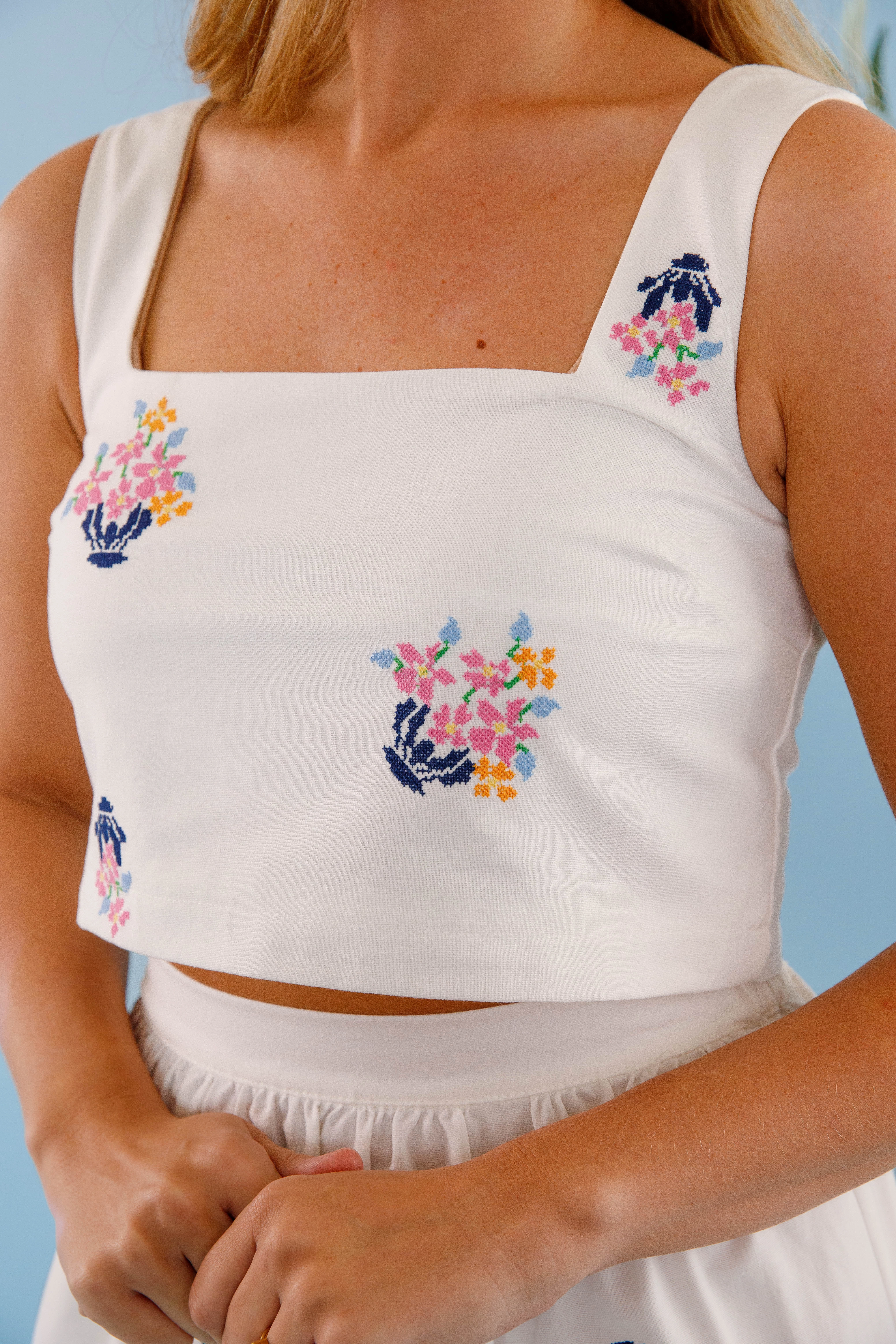 AntiSlipGrip Ribbed Knit Fabric All My Problems Solved Crop Top