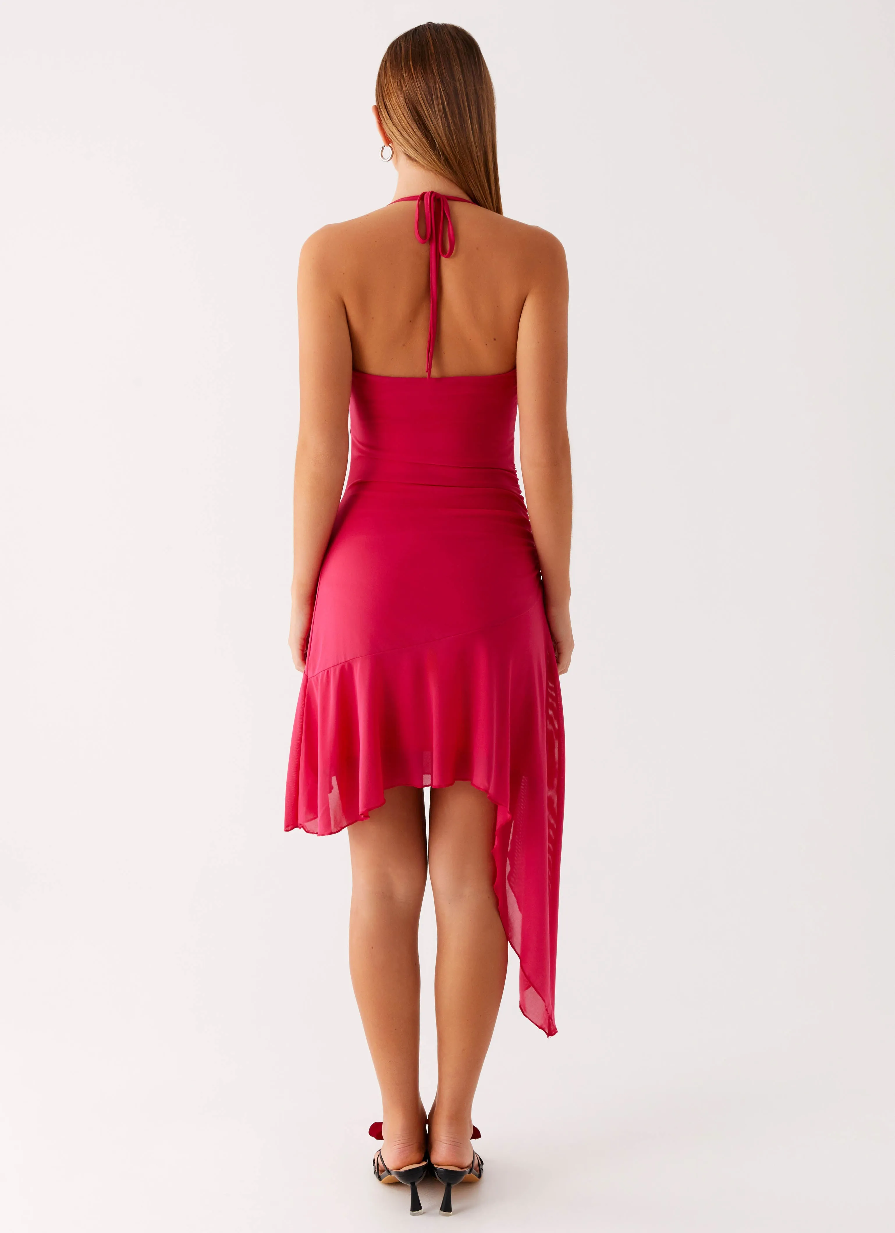Gentle Fit Casual Style Wear Mai Tai Mini Dress - Hot Pink