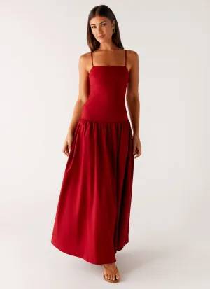Vince Cami Maxi Dress - Deep Red Gentle Texture