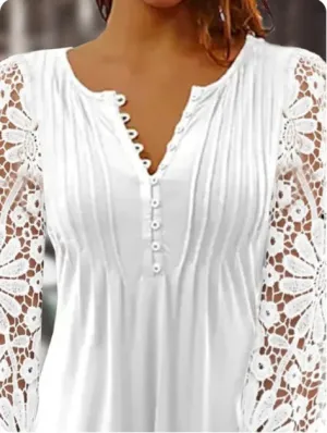 Cool Spring Long Sleeve V-neck Fitted Blouses